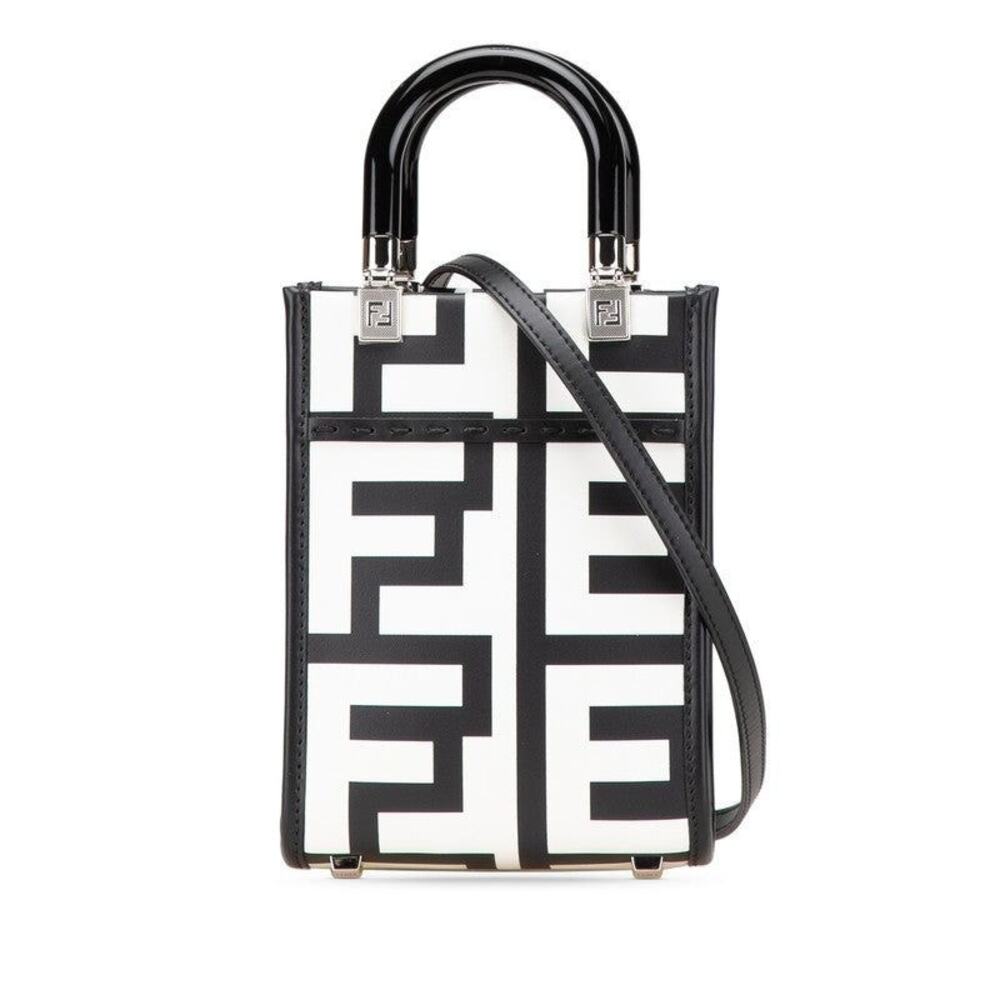 Fendi x Marc Jacobs Sunshine Shopper Small Leather Handbag Black